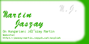 martin jaszay business card